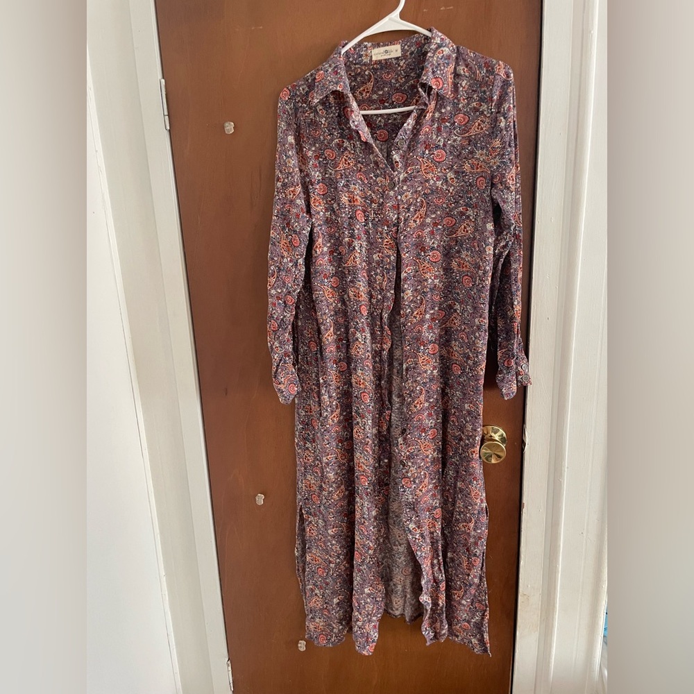 NATURAL LIFE Paisley Long Sleeve Dress